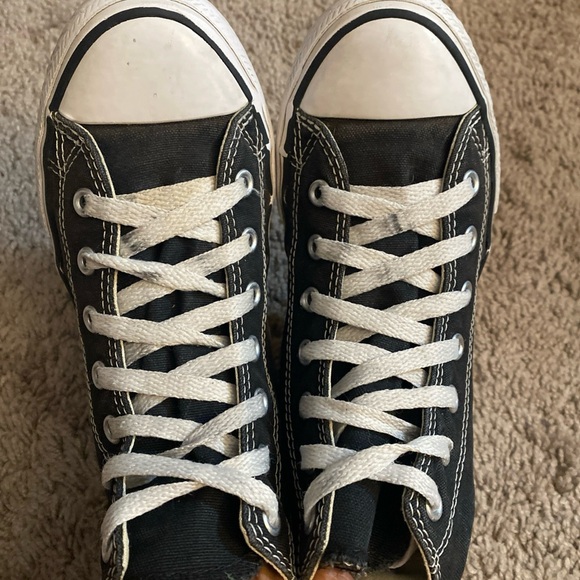 Converse all stars Chuck Taylor Hi Black and White unisex Youth Sneakers - Picture 9 of 17